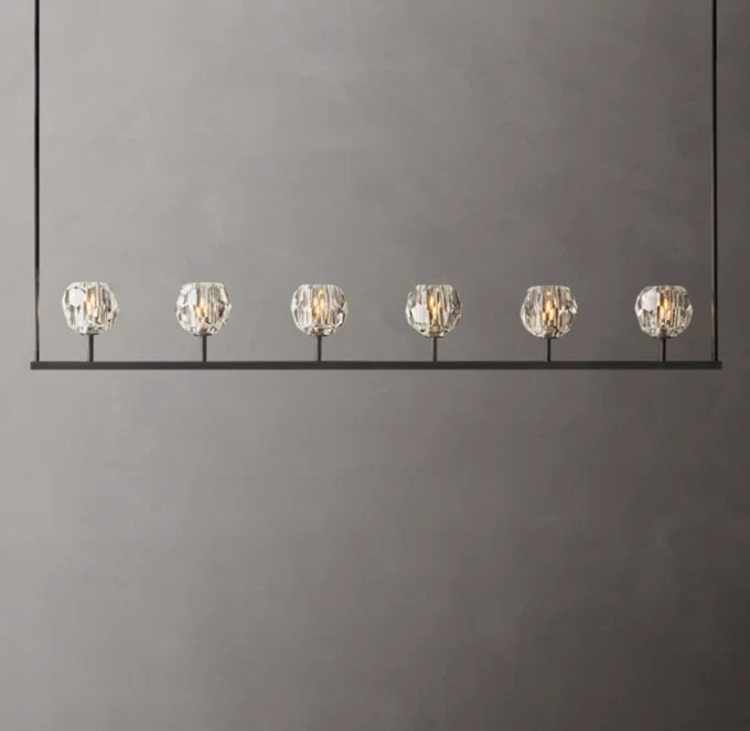 Boule De Cristal Clear Glass Linear Chandelier 60"