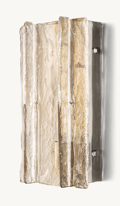 Lattice Pattern Clear Glass Wall Sconce 15"