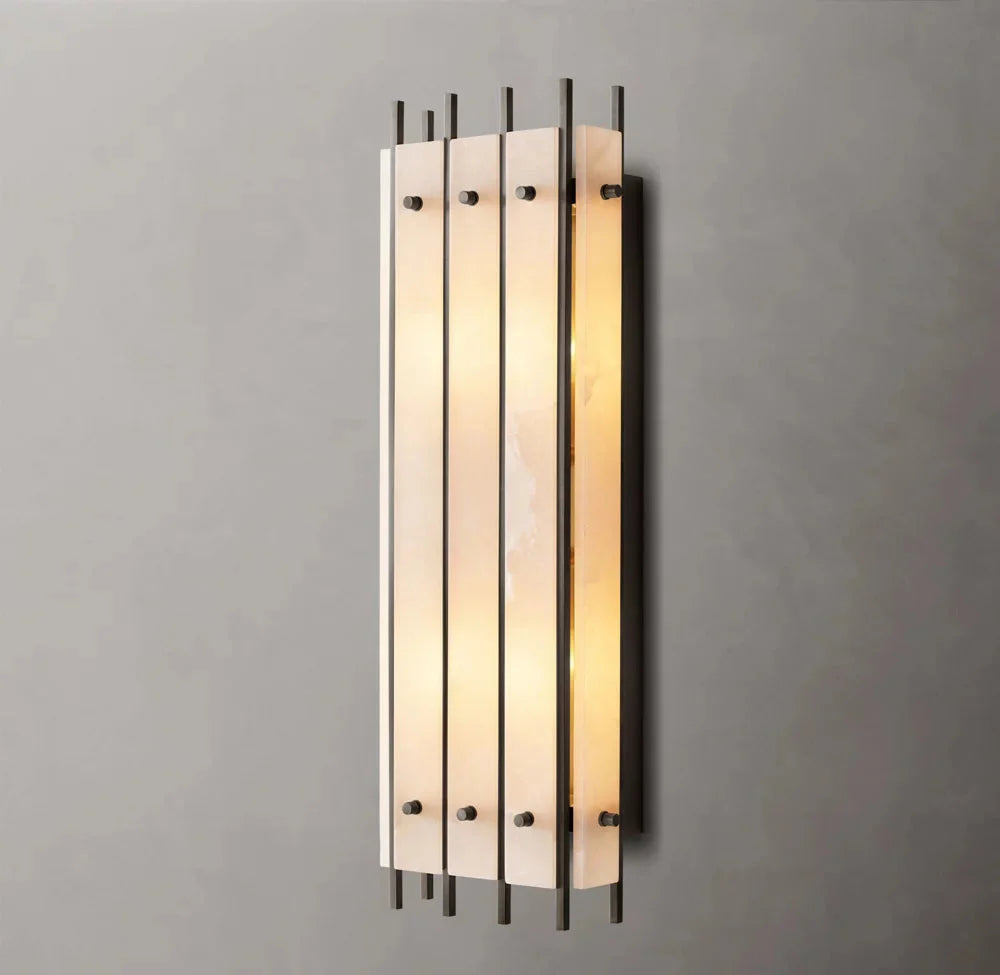 San Marcos Alabaster Grand Rectangular Wall Sconce
