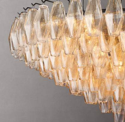 Chiara Transparent Glass Layered Circular Chandelier 47"