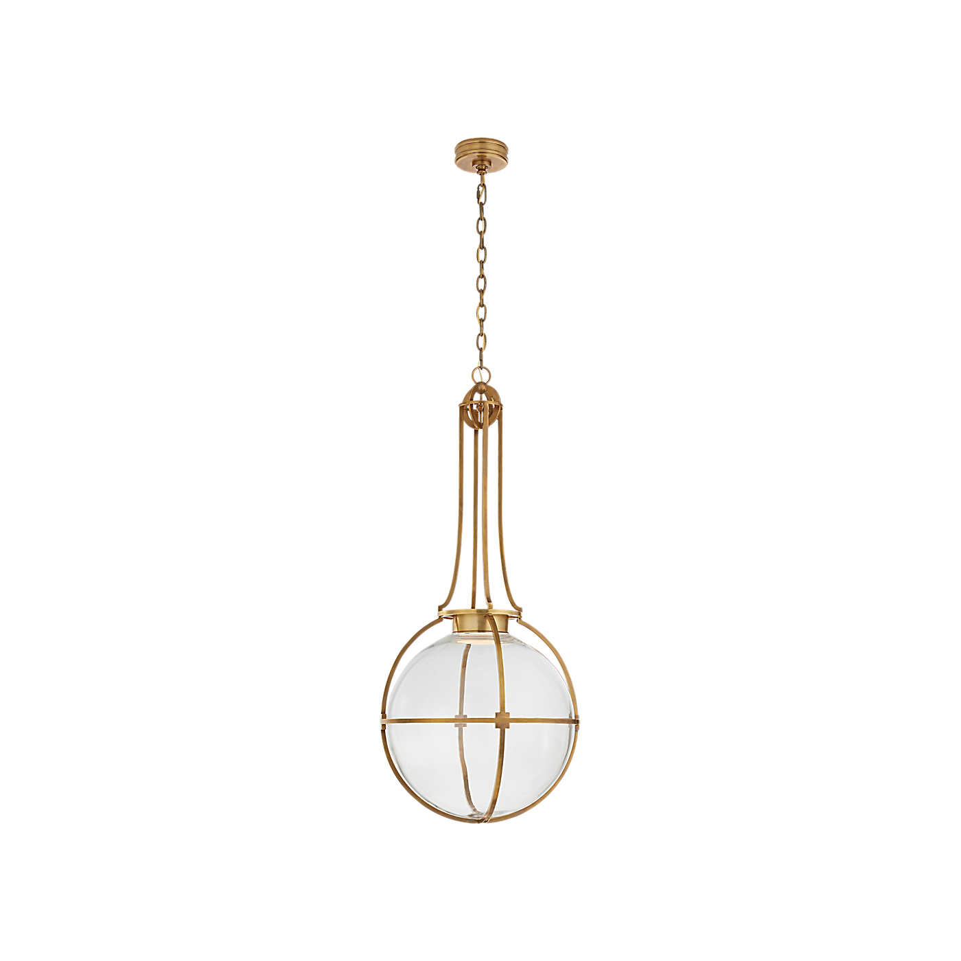 Gracie Large Captured Globe Pendant with Clear Glass