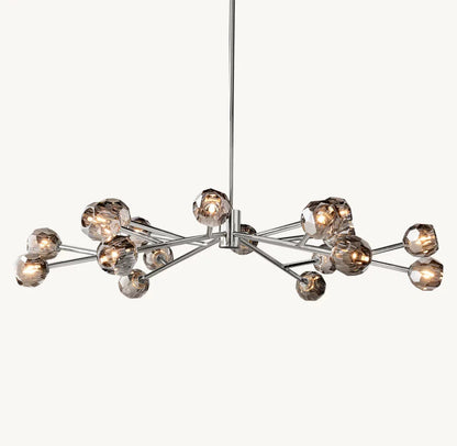 Crystal Sphere Tinted Glass Circular Chandelier 60"