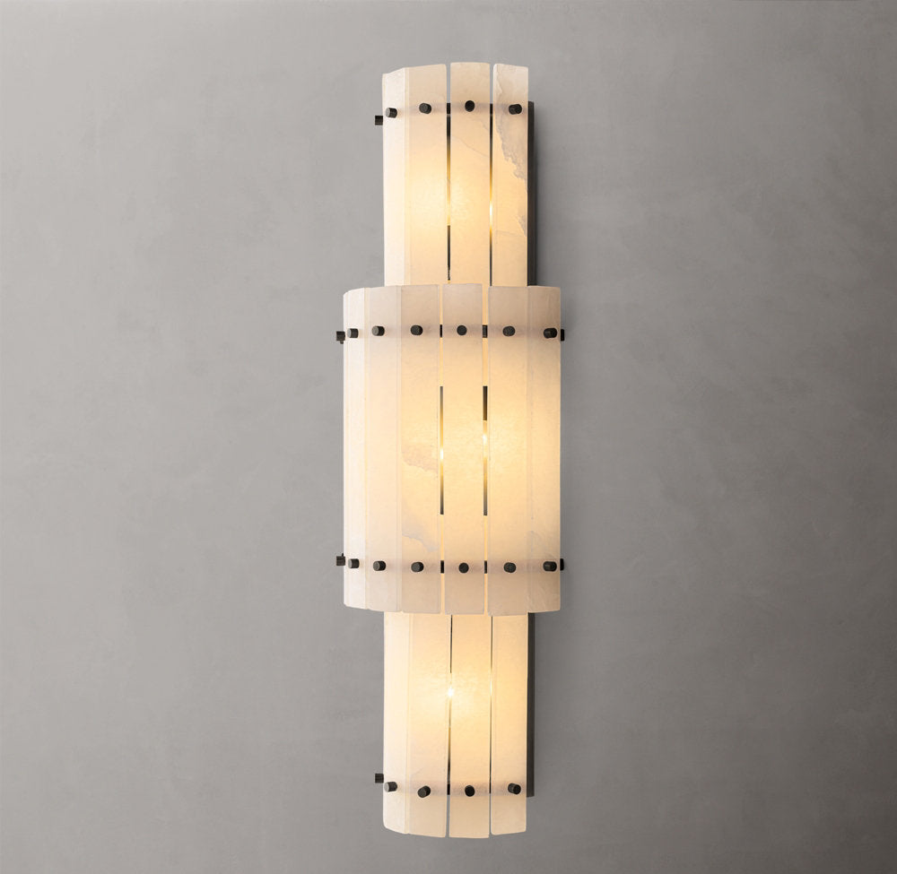 St. Marco Ivory Alabaster Grand Round Wall Sconce