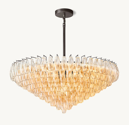 Chiara Transparent Glass Layered Circular Chandelier 47"