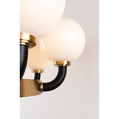 Werner 8-Light Chandelier in Aged Brass/Black 46L x 46W x 14.5H