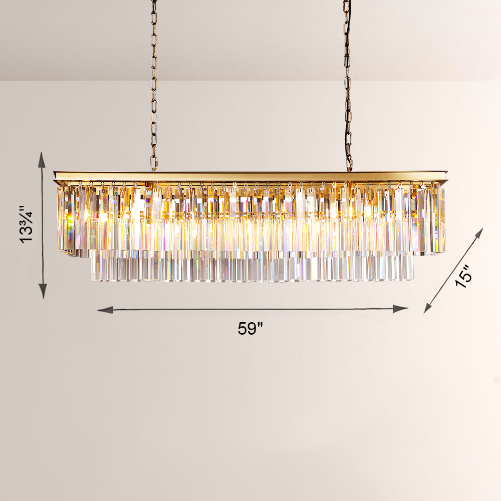 1920s Odem Rectangular Chandelier 49"
