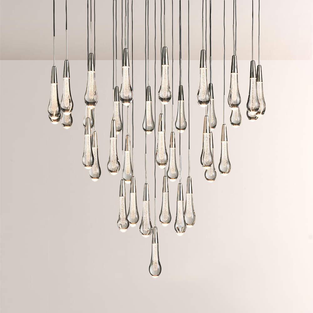 Raindor Glass Round Solitaire Chandelier