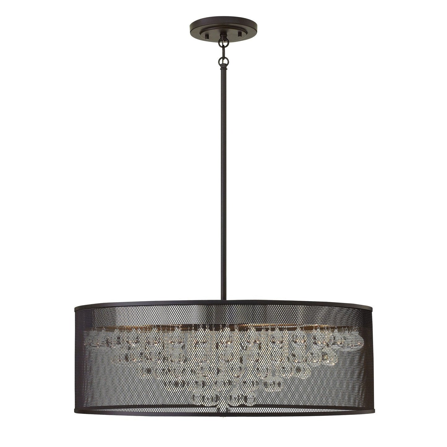 Black Eight-Light Large Stem Hung Pendant