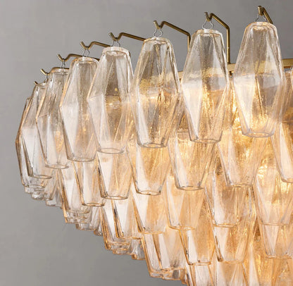 Chiara Transparent Glass Layered Circular Chandelier 47"
