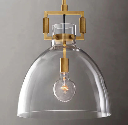 Industrial Glass Pendant Light Fixture