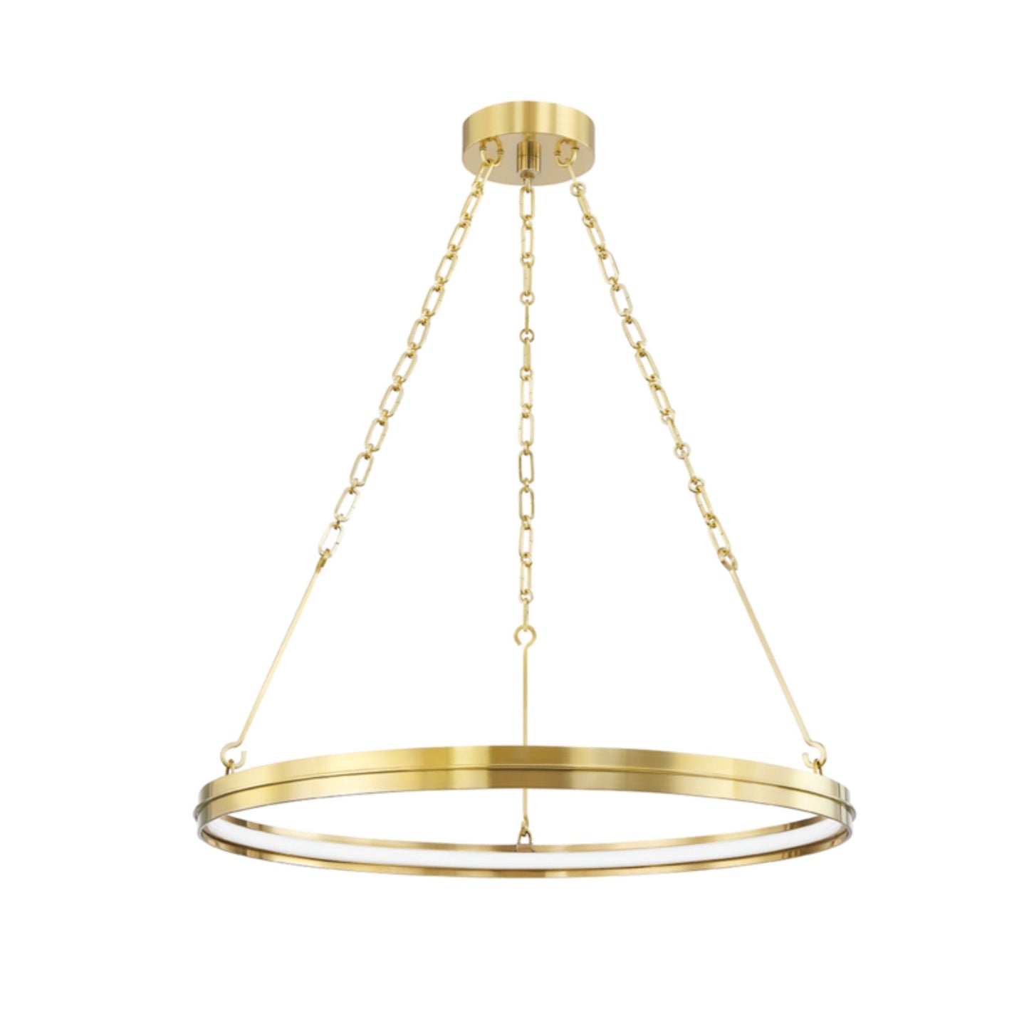 Rosendale 1-Light Chandelier in Aged Brass 28L x 28W x 2.25H