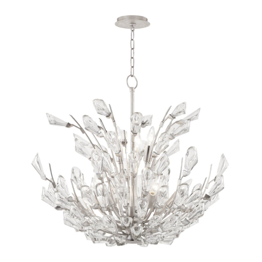 Tulip 9-Light Chandelier in Silver Leaf 27.75L x 27.75W x 21.75H