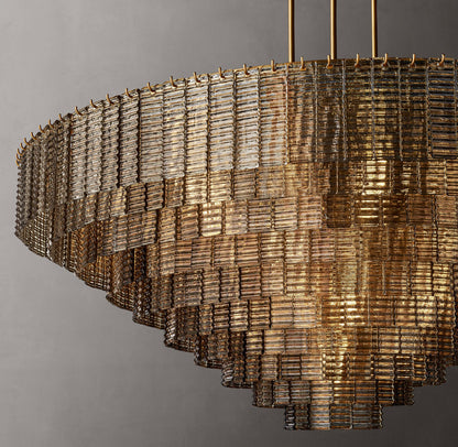 Sirene Smoke Glass Round Chandelier 65"