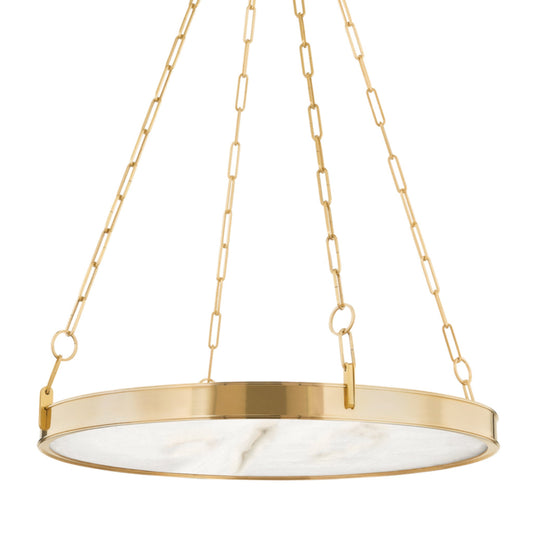 Kirby 1-Light Chandelier in Aged Brass 30L x 30W x 3.5H
