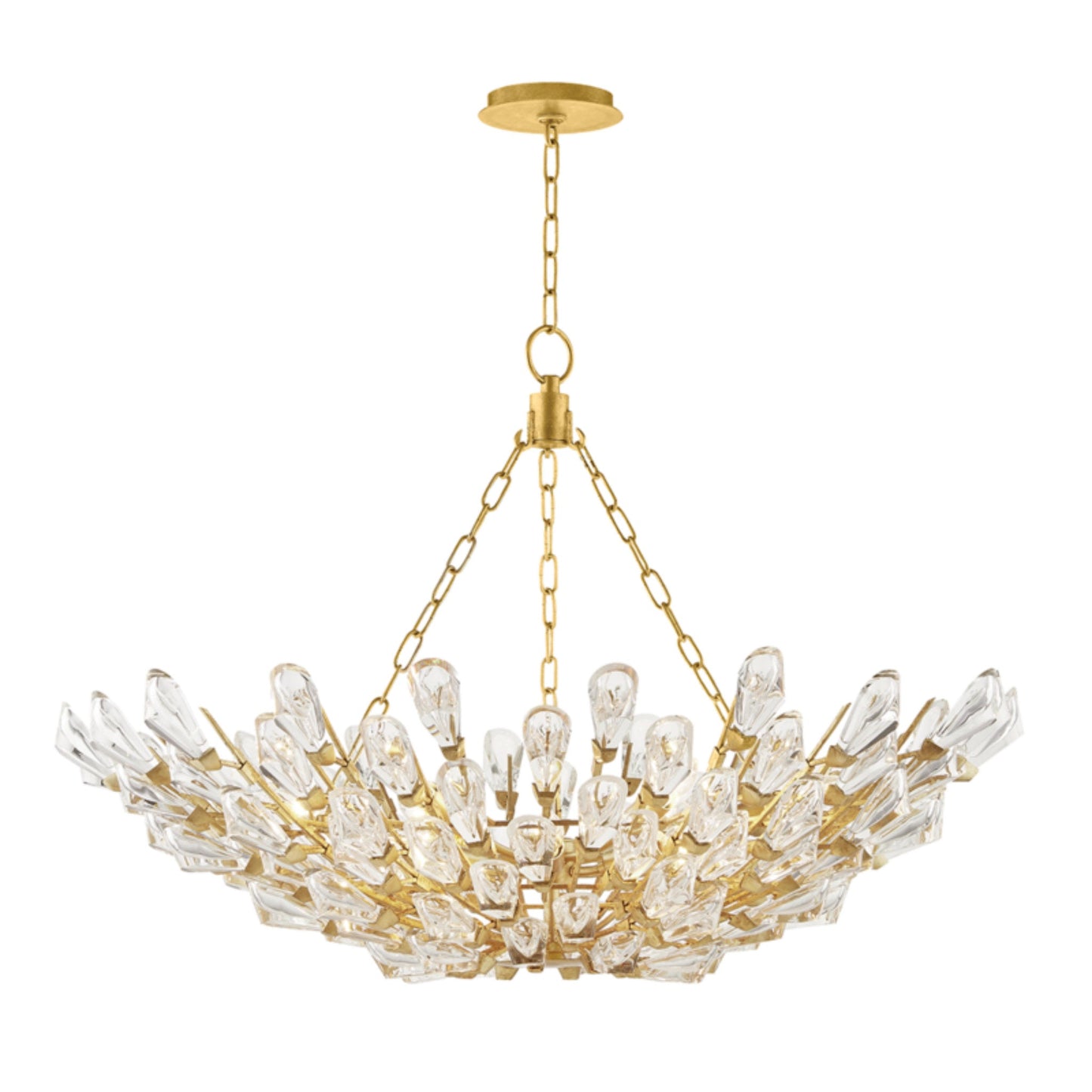 Tulip 12-Light Chandelier in Gold Leaf 39.5L x 39.5W x 20.25H