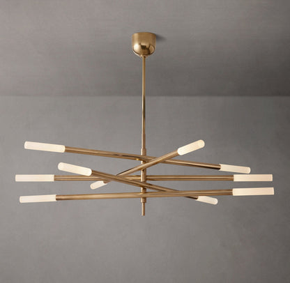 Rousselle Ten-Light Etched Rod Mobile Chandelier