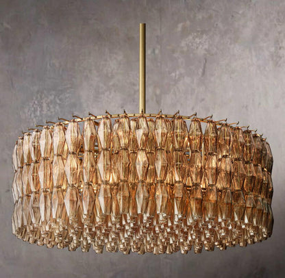 Chiara Smoky Glass Circular Chandelier 47"