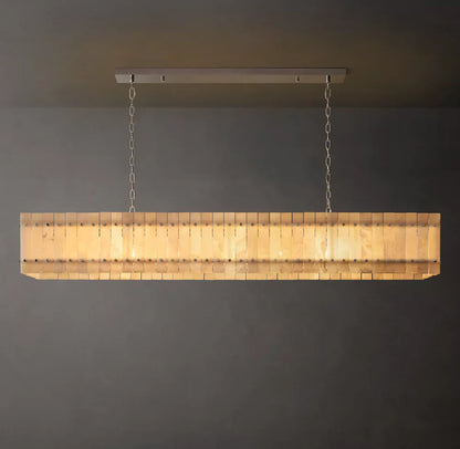San Marco Alabaster Linear Chandelier 72"