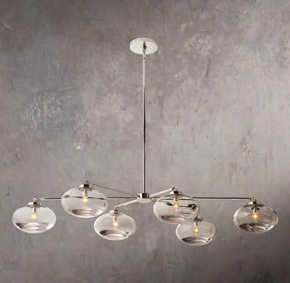 Cabrette Transparent Glass Mobile Linear Chandelier
