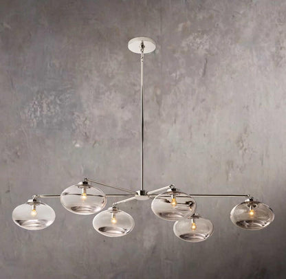 Cabrette Transparent Glass Mobile Linear Chandelier