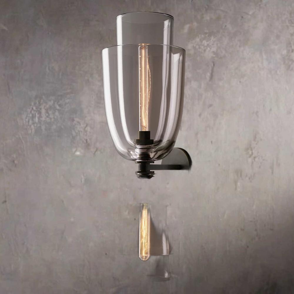 Bloms Transparent Glass Dome Grand Wall Sconce