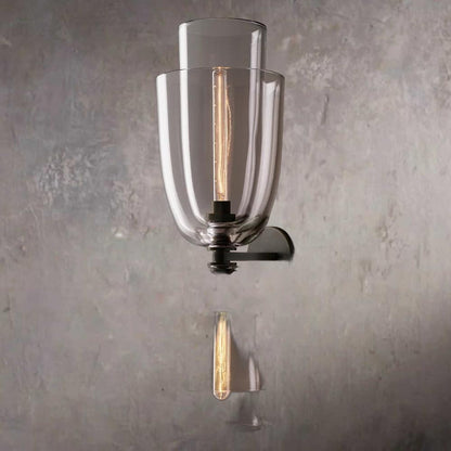 Bloms Transparent Glass Dome Grand Wall Sconce