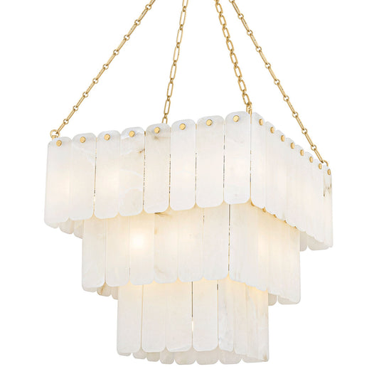 Moissanite 33-Light Chandelier in Aged Brass 26L x 26W x 25.5H