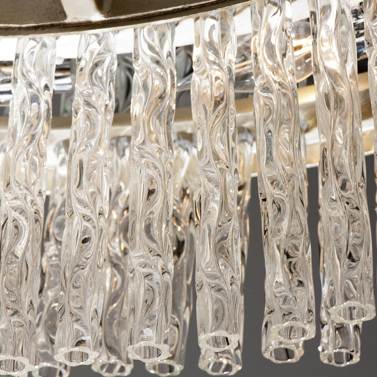 Chime 8-Light Chandelier in Silver Leaf Polished Stainless 26.75L x 26.75W x 11H