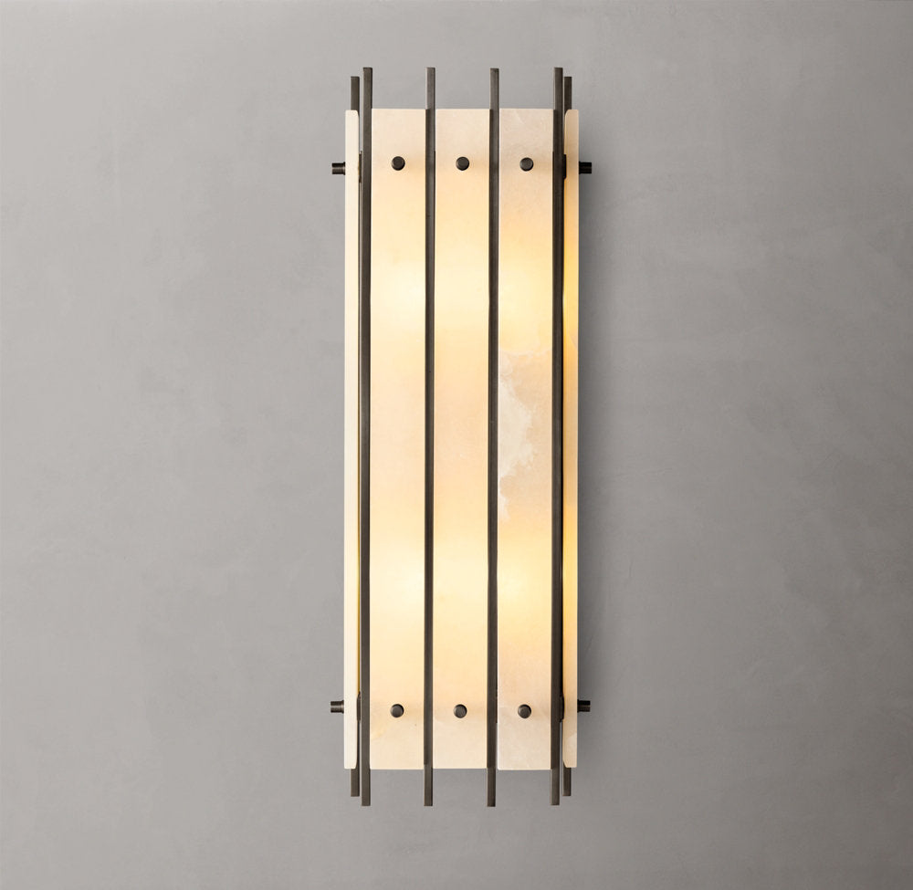 San Marcos Alabaster Grand Rectangular Wall Sconce