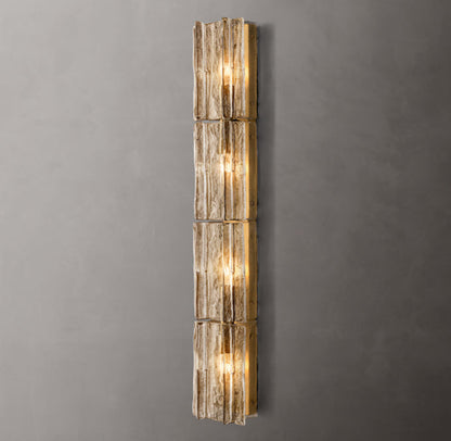 Gridded Smoke Glass Grand Wall Sconce