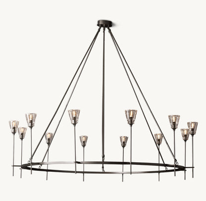 Torche De Verre Round Chandelier 70"