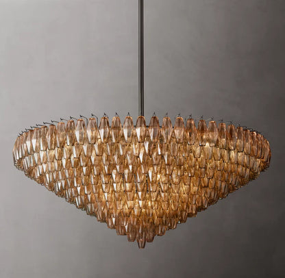 Chiara Smoke Glass Tiered Round Chandelier 62"