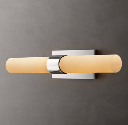 Ravelles Opal Milk Glass Linear Wall Sconce