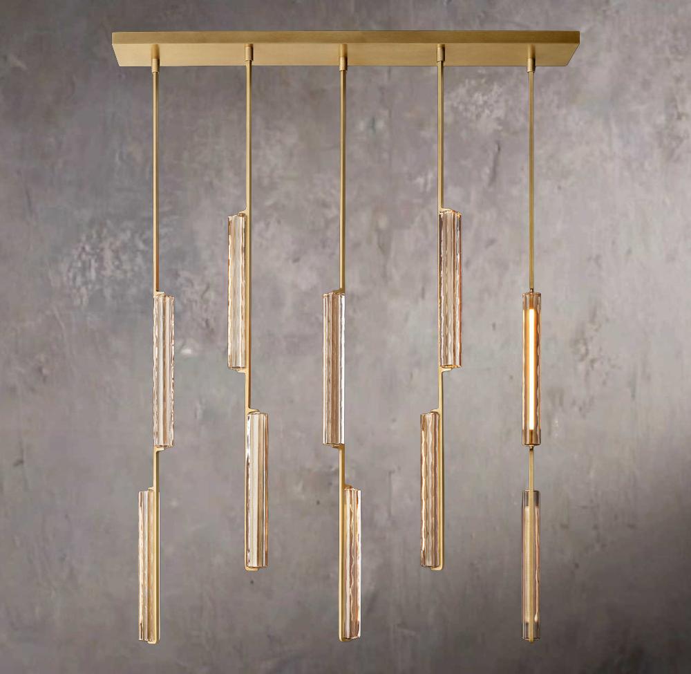 Audubona Crystal Linear Chandelier 54"