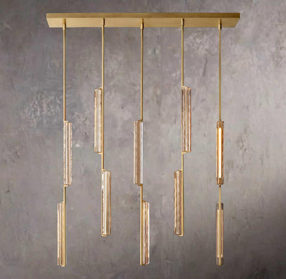 Audubona Crystal Linear Chandelier 54"