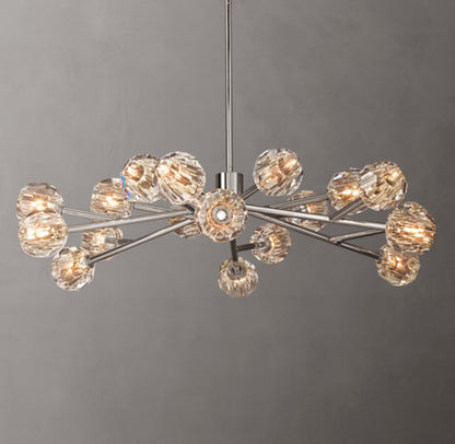 Crystal Sphere Clear Glass Round Chandelier 48"