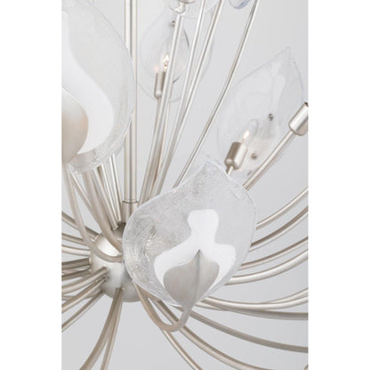 Blossom 10-Light Chandelier in Silver Leaf 29L x 29W x 18.75H