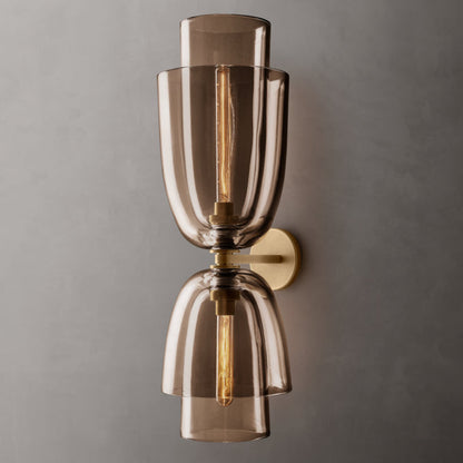 Bloms Amber Glass Cloche Grand Wall Sconce