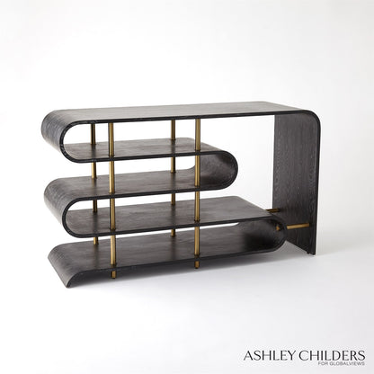 Global Views Ebony Cerused Traverse Console Table