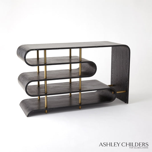 Global Views Ebony Cerused Traverse Console Table