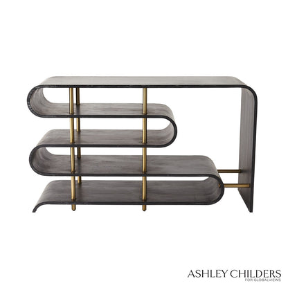 Global Views Ebony Cerused Traverse Console Table