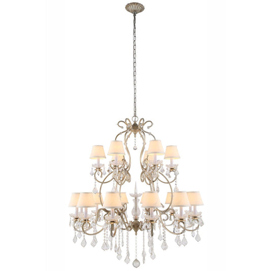 Diana Vintage Silver Leaf 18-Light Chandelier