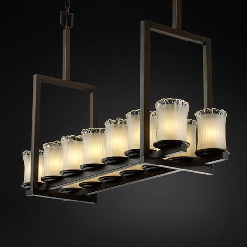 Fourteen-Light Tall Bridge Chandelier