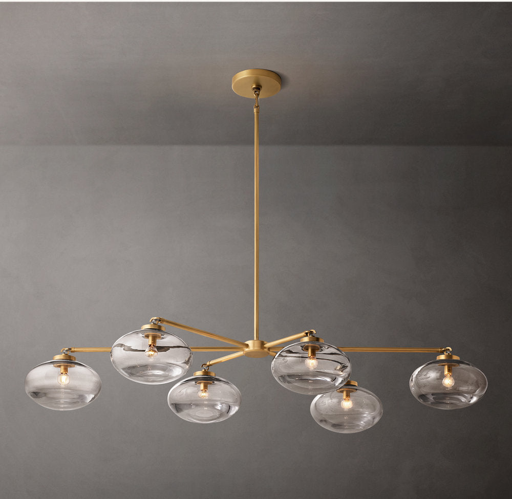 Cabrette Transparent Glass Mobile Linear Chandelier