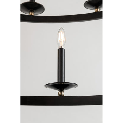 Allendale 36-Light Chandelier in Aged Brass 58L x 58W x 54.25H