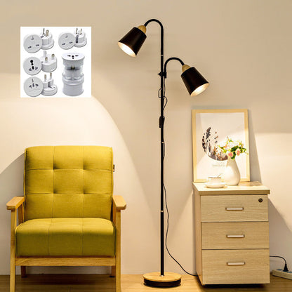 Double Head Floor Lamp Adjustable Lighting for Living Room, Bedroom & Bedside
