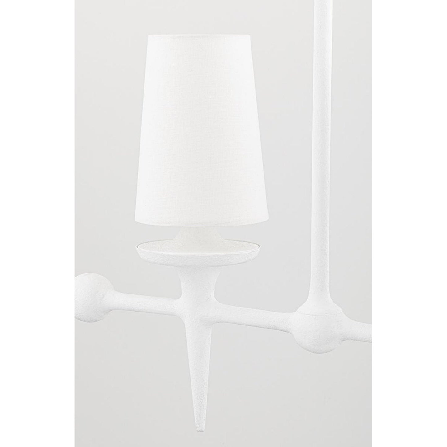 Torch 8-Light Chandelier in White Plaster 48L x 48W x 30.5H