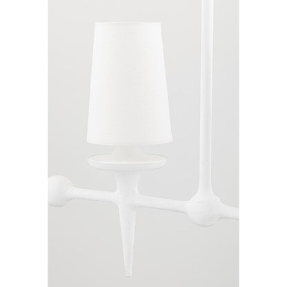 Torch 8-Light Chandelier in White Plaster 48L x 48W x 30.5H