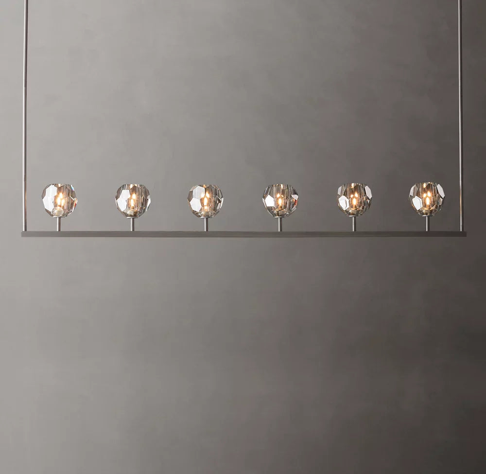 Boule De Cristal Smoke Glass Linear Chandelier 60"
