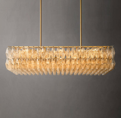 Chiaria Transparent Glass Rectangular Chandelier 54"